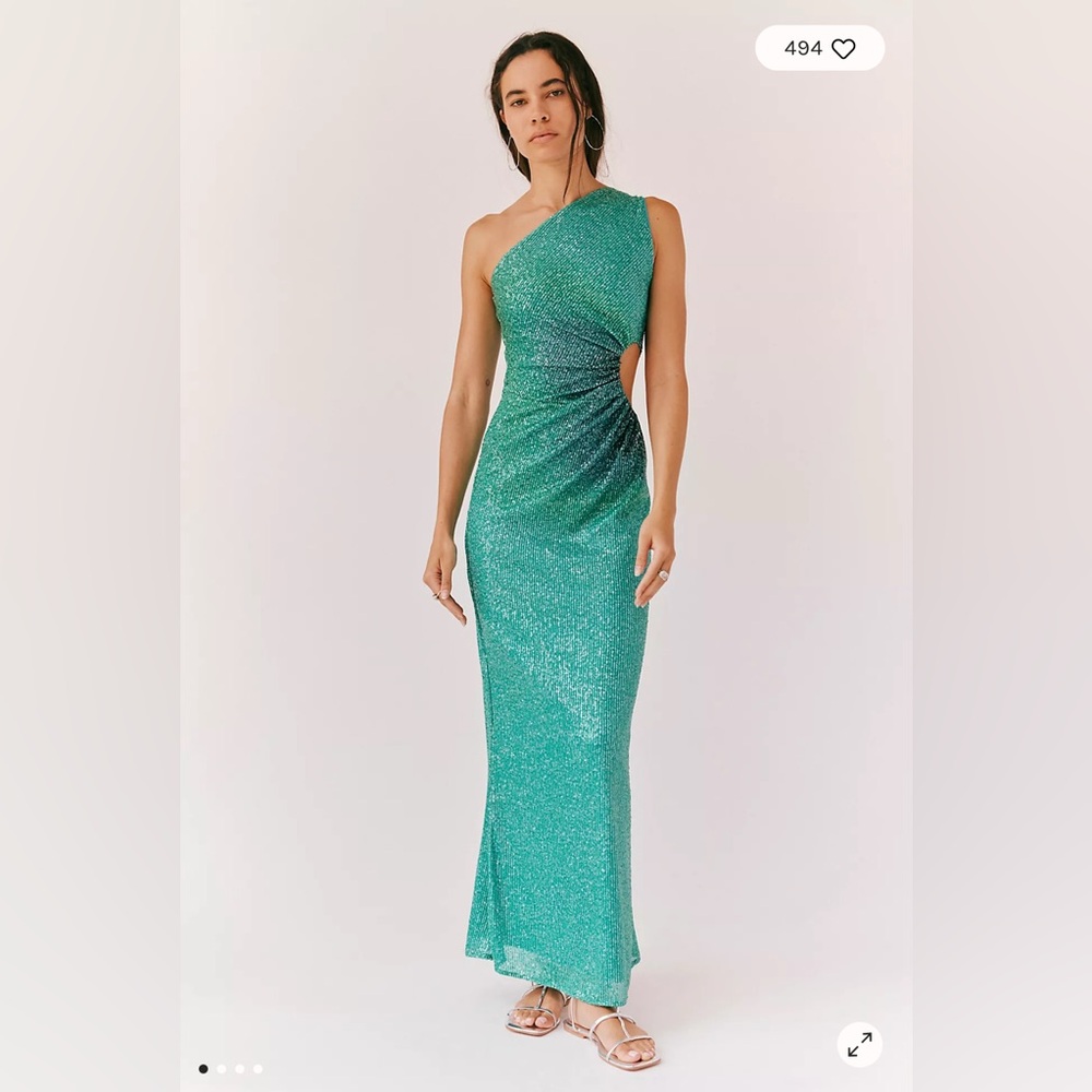 Baobab Collection Sparkling Teal One-Shoulder Jolie Dress